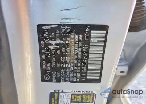 2019 Hyundai Tucson Se z USA, uszkodzony, nr VIN KM8J23A49KU883816